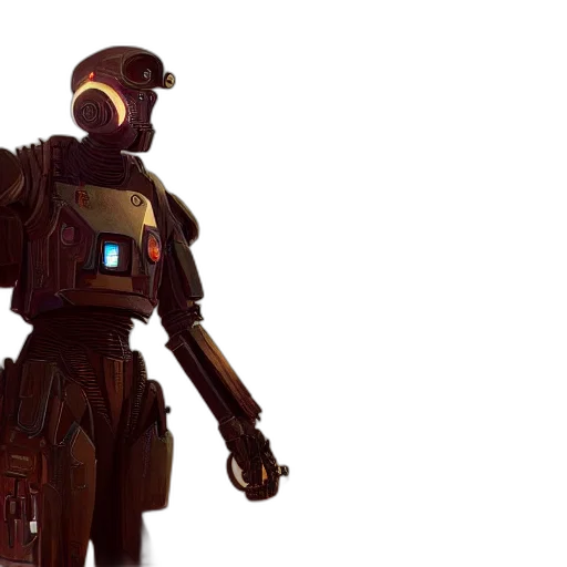 robot, 3d render, concept art, cyberpunk transparent PNG cut-out