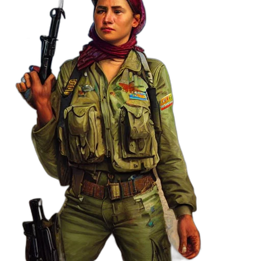 jacket, weapon, staff, face transparent PNG cut-out