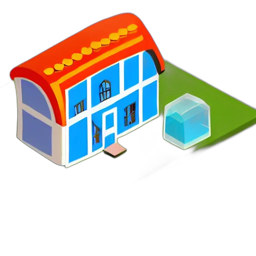 building, furniture, 3d render, concept art transparent PNG cut-out