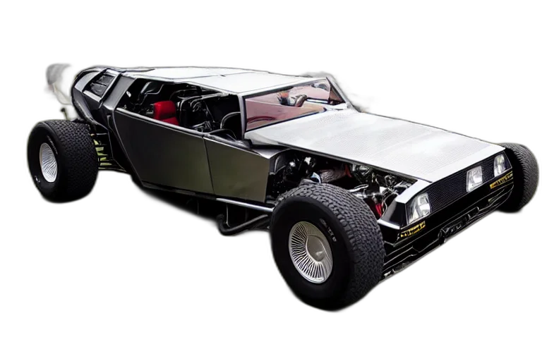 car, hotrod, delorean transparent PNG cut-out
