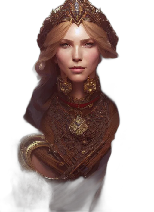 crown, face, jewelry, fantasy art transparent PNG cut-out