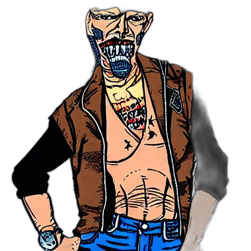 jacket, mask, comic book art, concept art transparent PNG cut-out