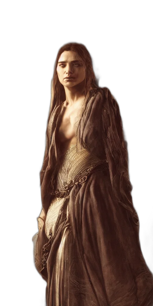 dress, dragon, staff, face transparent PNG cut-out