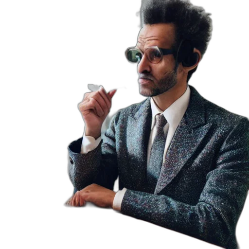 jacket, staff, hair, man transparent PNG cut-out