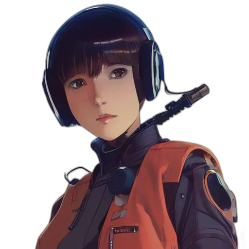 robot, jacket, staff, face transparent PNG cut-out
