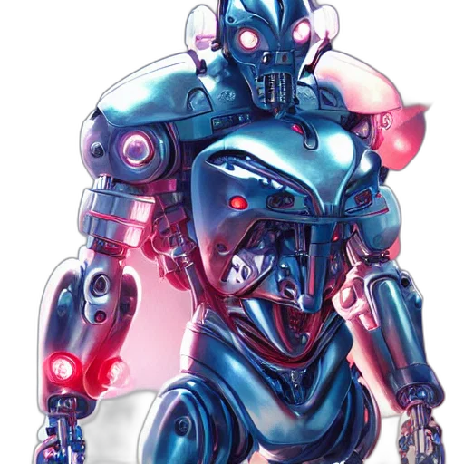 robot, concept art, cyberpunk, comic book art transparent PNG cut-out