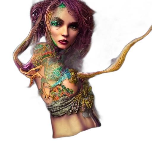 dress, creature, jewelry, fantasy art transparent PNG cut-out