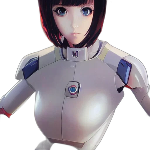 robot, jacket, dress, face transparent PNG cut-out