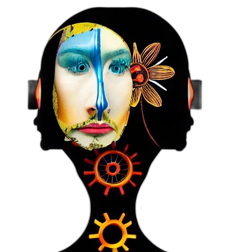 face, mask, crown, robot transparent PNG cut-out