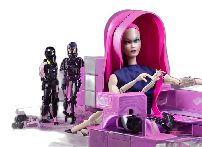 robot, furniture, cyberpunk, vaporwave transparent PNG cut-out