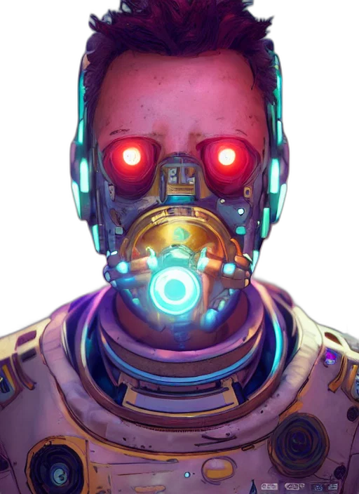 robot, mask, face, cyberpunk transparent PNG cut-out