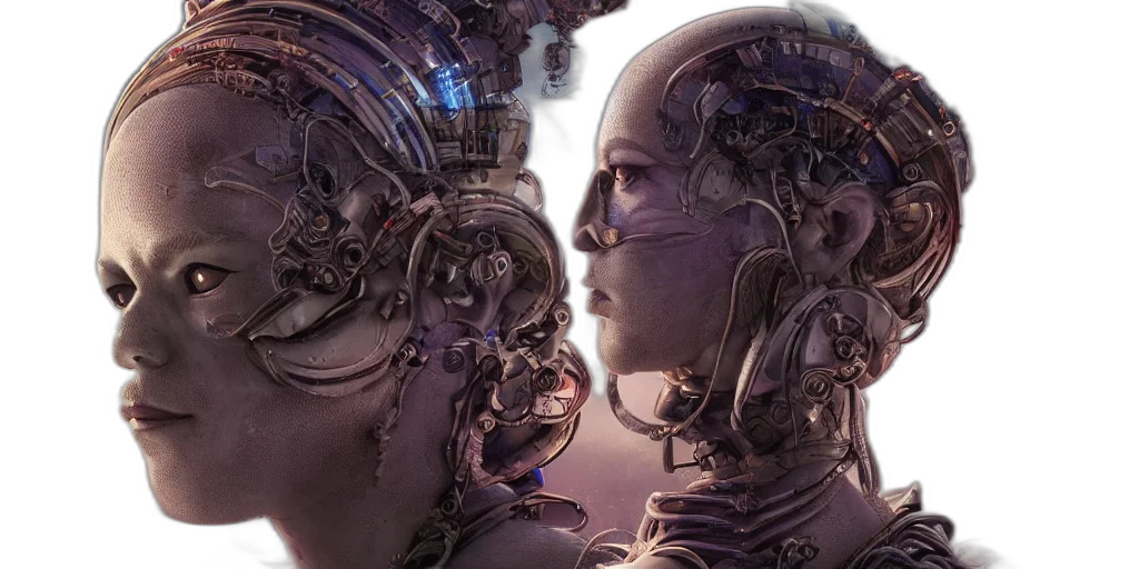 robot, cyberpunk, concept art, space transparent PNG cut-out