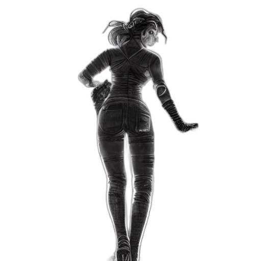 robot, dress, jacket, staff transparent PNG cut-out