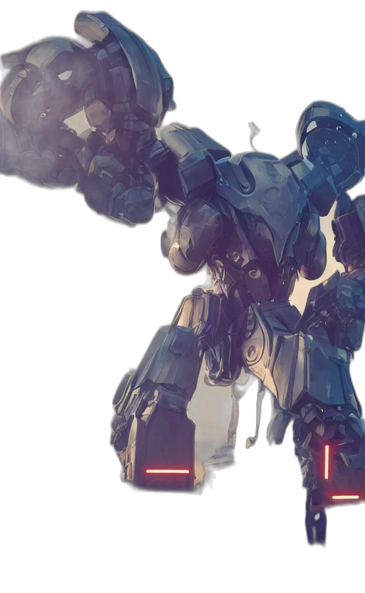 robot, weapon, concept art, cyberpunk transparent PNG cut-out