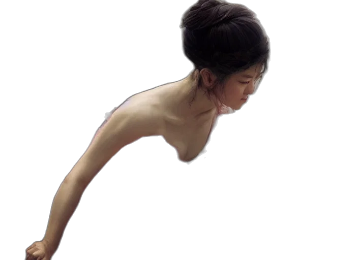 dress, creature, hair, staff transparent PNG cut-out