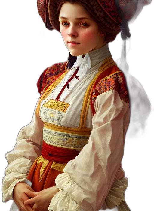 face, staff, dress, hat transparent PNG cut-out