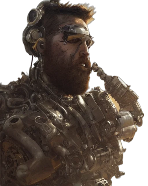 weapon, robot, staff, face transparent PNG cut-out