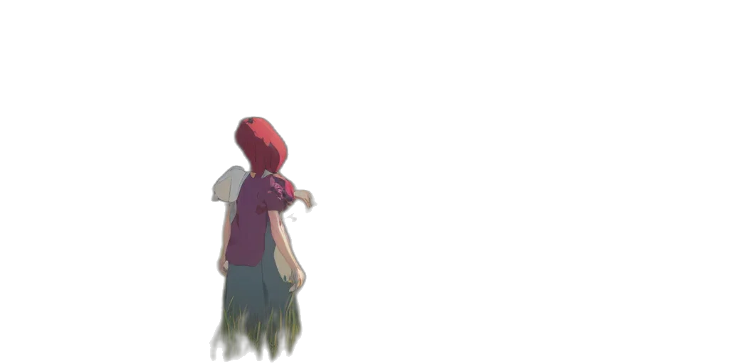 hat, dress, staff, hair transparent PNG cut-out