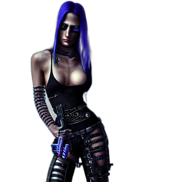 dress, robot, staff, weapon transparent PNG cut-out