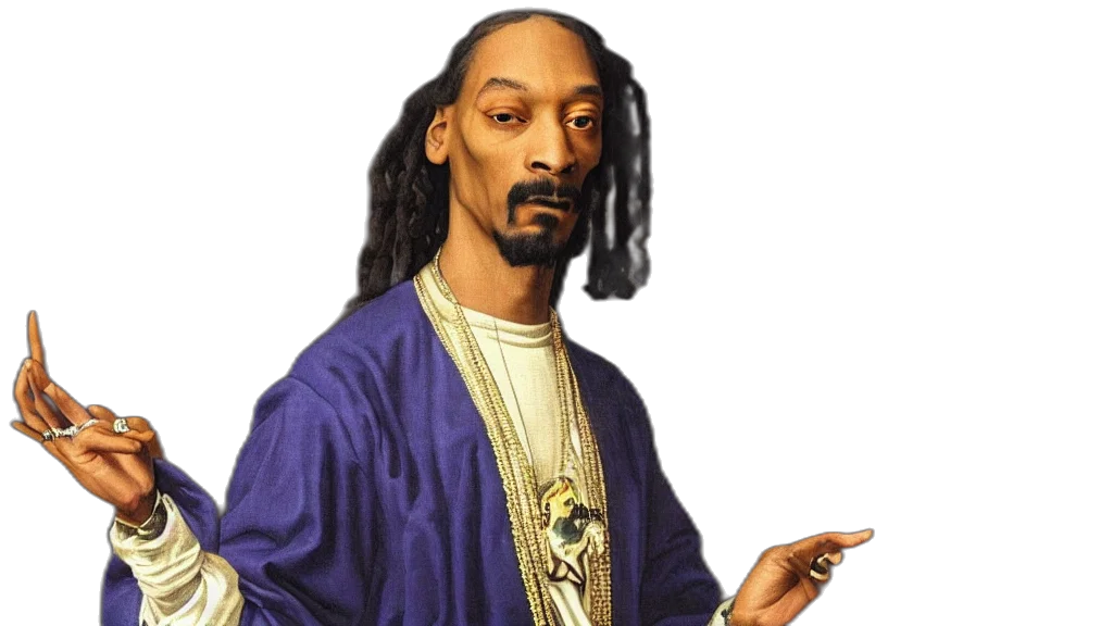 photorealistic, snoop, dog, renaissance transparent PNG cut-out