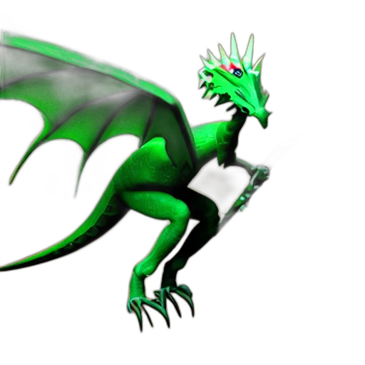 dragon, creature, staff, animal transparent PNG cut-out
