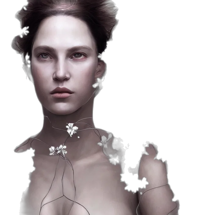 face, flower, dress, crown transparent PNG cut-out