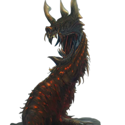 dragon, creature, staff, animal transparent PNG cut-out
