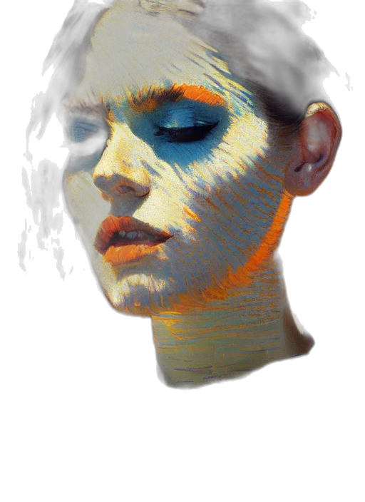 face, mask, robot, hair transparent PNG cut-out