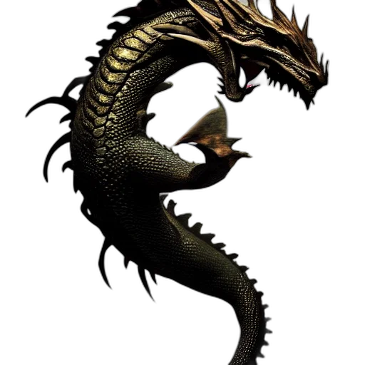 dragon, creature, animal, staff transparent PNG cut-out