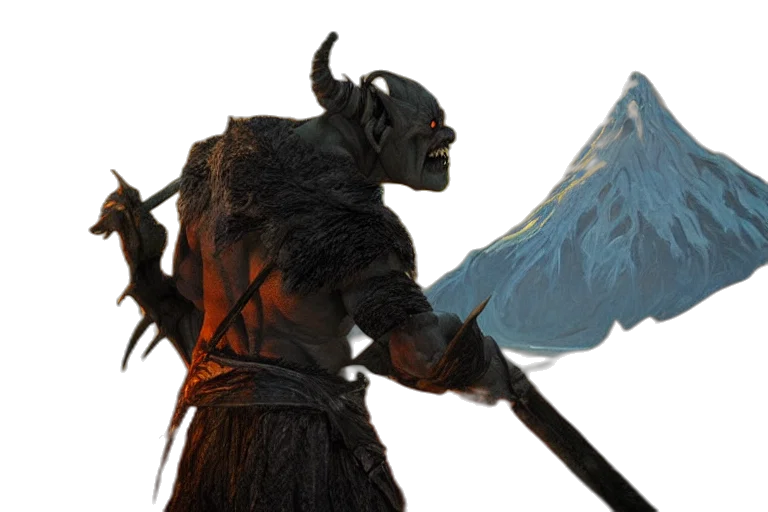 dragon, sword, staff, weapon transparent PNG cut-out