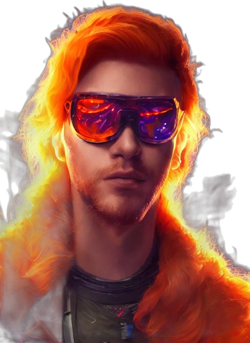jacket, face, concept art, cyberpunk transparent PNG cut-out