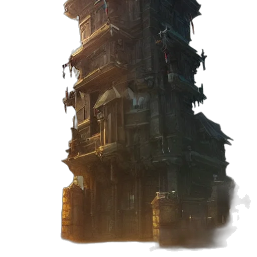 building, dress, weapon, crown transparent PNG cut-out