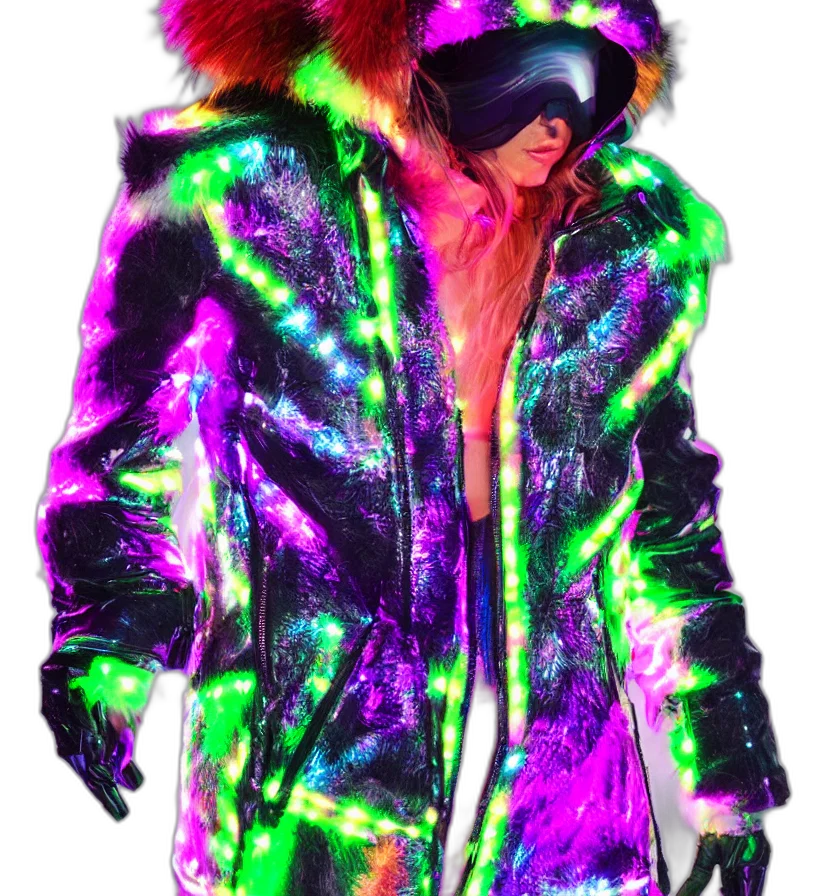 jacket, creature, cyberpunk, vaporwave transparent PNG cut-out