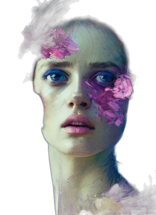 face, mask, robot, flower transparent PNG cut-out