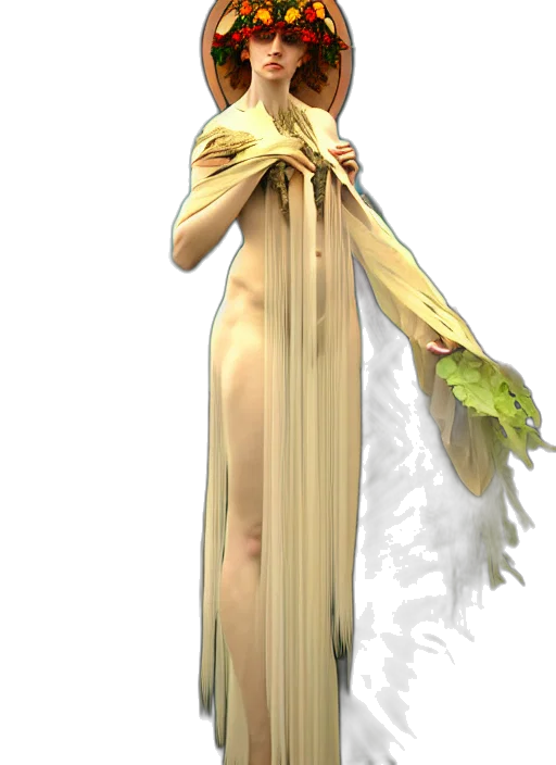 dress, staff, creature, jewelry transparent PNG cut-out