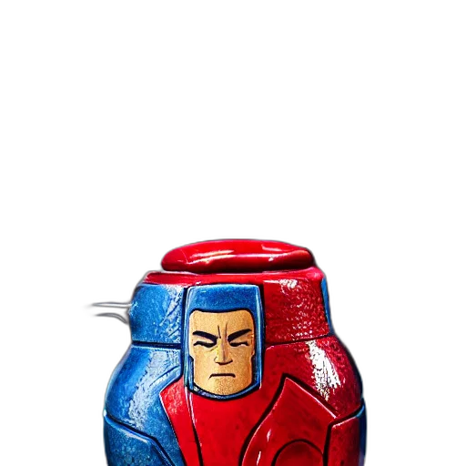 bottle, robot, comic book art, pixel art transparent PNG cut-out