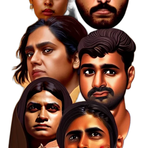 face, concept art, photorealistic, comic book art transparent PNG cut-out