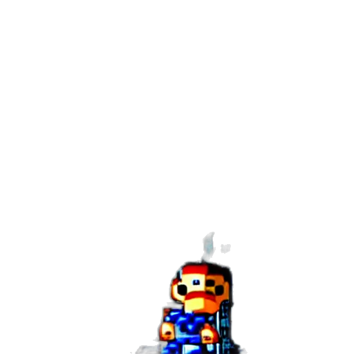 robot, staff, weapon, crown transparent PNG cut-out