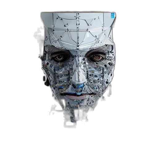 robot, mask, face, crown transparent PNG cut-out