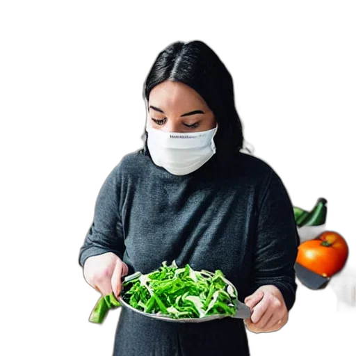 food, mask, staff, green transparent PNG cut-out
