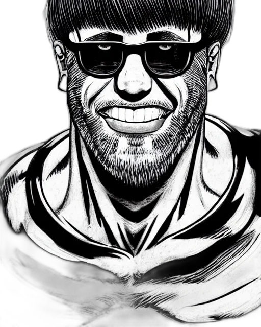face, comic book art, cartoon, pencil sketch transparent PNG cut-out