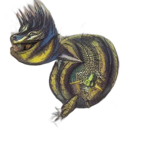 dragon, creature, animal, staff transparent PNG cut-out