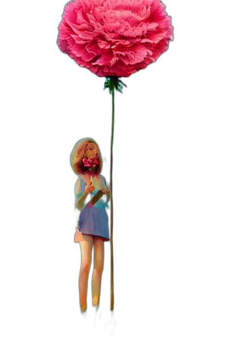 flower, umbrella, staff, dress transparent PNG cut-out
