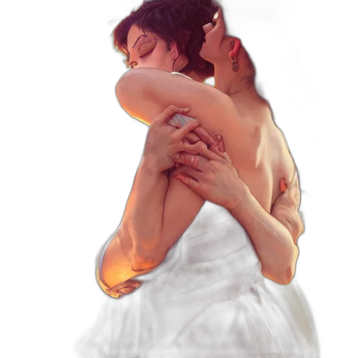 dress, photorealistic, oil painting, watercolor transparent PNG cut-out