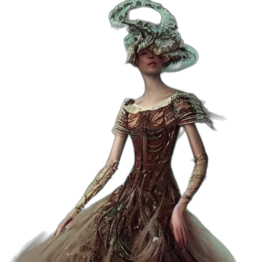 dress, creature, crown, concept art transparent PNG cut-out
