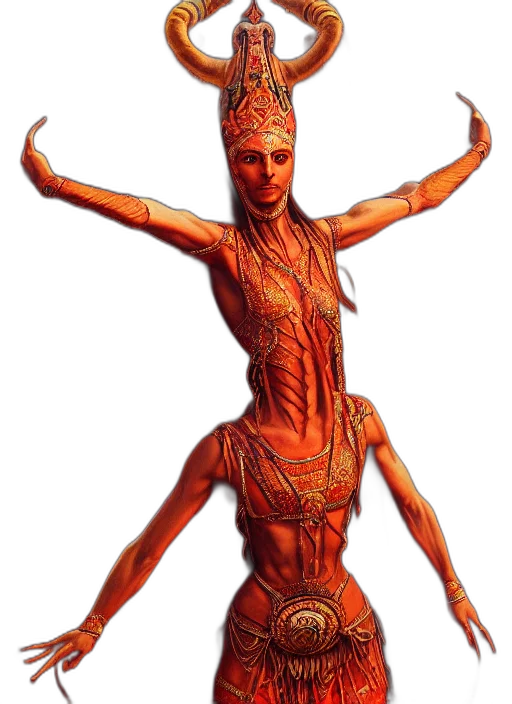 dress, creature, jewelry, staff transparent PNG cut-out