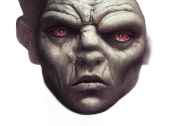 face, mask, creature, photorealistic transparent PNG cut-out