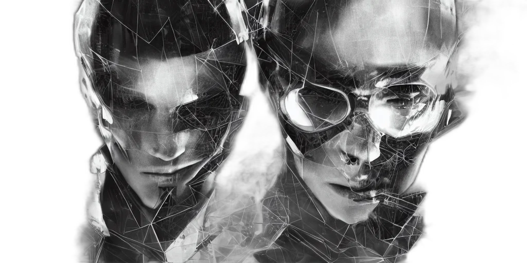 mask, cyberpunk, comic book art, photorealistic transparent PNG cut-out