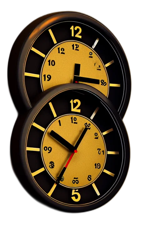 3d render, photorealistic, clock, tells transparent PNG cut-out