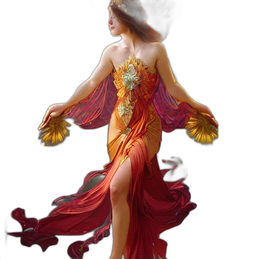 dress, crown, jewelry, fantasy art transparent PNG cut-out